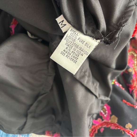 Vintage Andretta Donatello Elegant Black and Pink Paisley Women's Blouse Medium - Picture 5 of 6